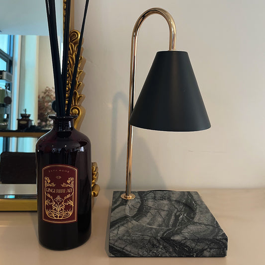 Marble Candle Warmer Lamp (Black)