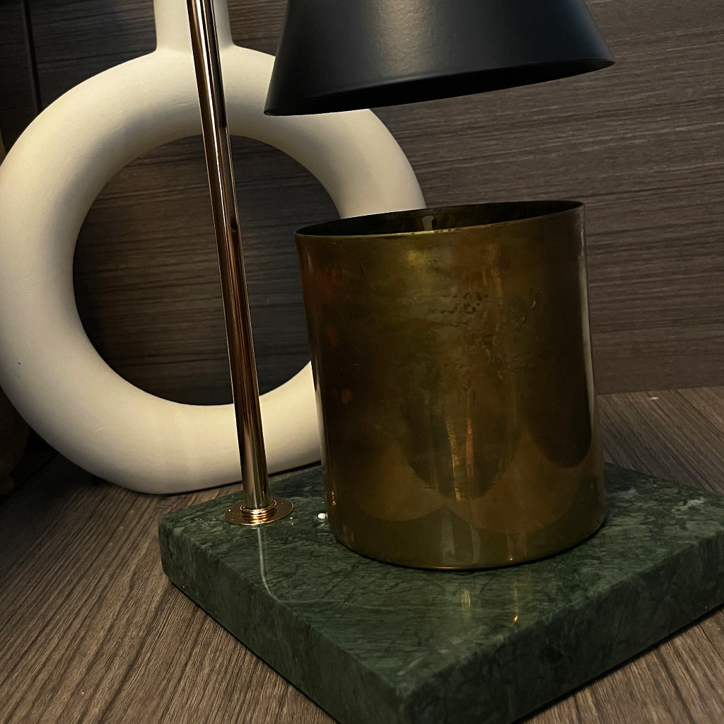 Marble Candle Warmer Lamp (Green)